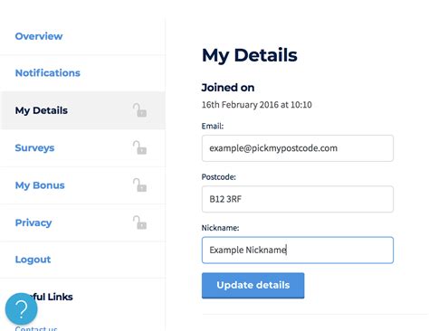 Changing Address/Postcode .